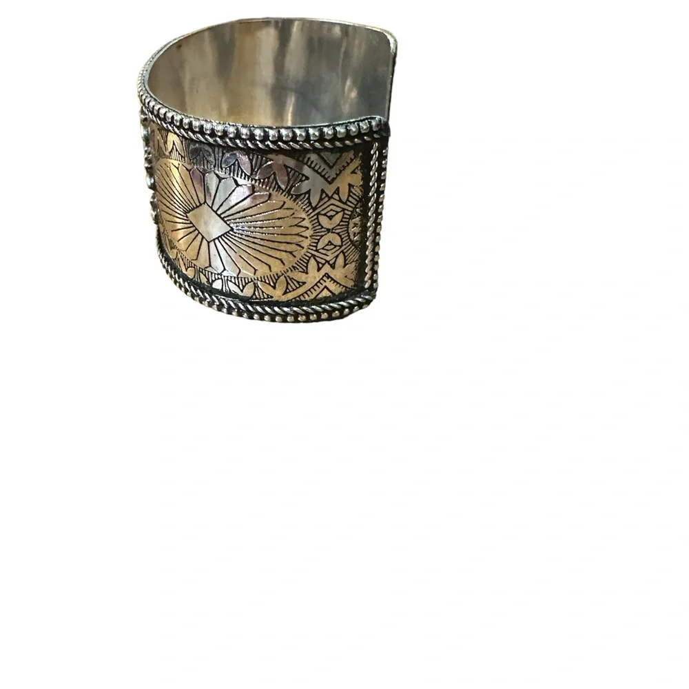 Myra Bag Silver and Turquoise Cuff - Picture 3 of 3